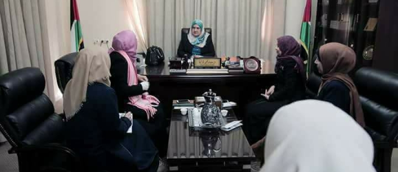 Aisha delegation visits the minister of women's affairs Dr. Haifa Al-Agha