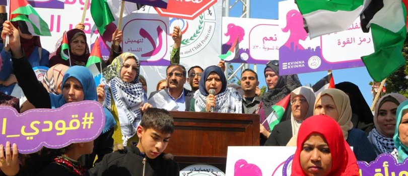 Today Sunday 11/3/2018 during the solidarity stand held by Aisha Association For  Woman and child protection . The stand comes in the shade of the international feminist strike within the campaign of 